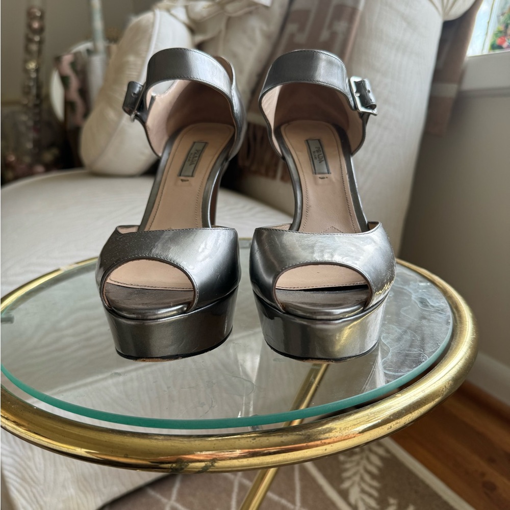 Prada Argento Platforms Size 40 - image 3